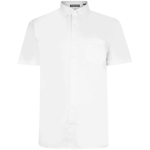 Bigdude Oxford Short Sleeve Shirt White
