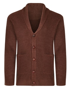 Bigdude Shawl Neck Cardigan Chestnut Marl