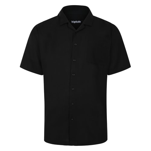 Bigdude Relaxed Short Sleeve Summer Shirt Black