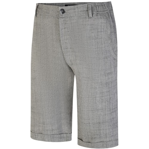 Bigdude Linen Look Elasticated Waist Chino Shorts Charcoal