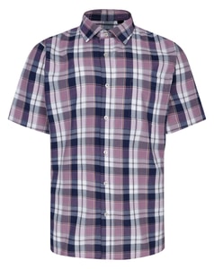 Bigdude Short Sleeve Check Shirt Magenta