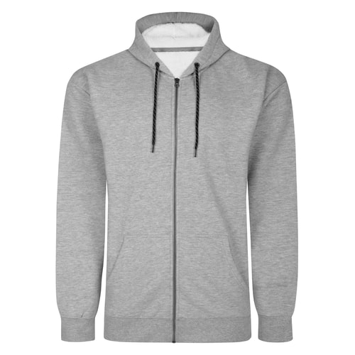 Bigdude Sherpa Lined Zip Hoody Grey Marl