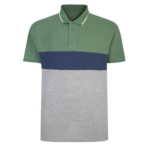 Bigdude Colour Block Pique Polo Deep Green