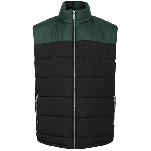 Bigdude Colour Block Padded Gilet Dark Green/Black
