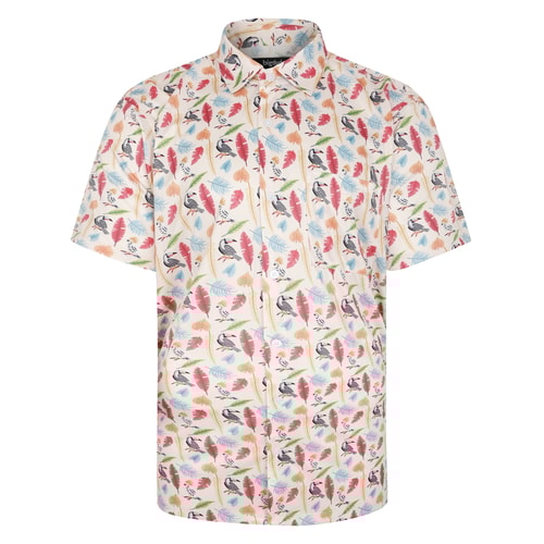 Bigdude Stretch Sublimation Short Sleeve Shirt Ecru