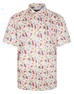 Bigdude Stretch Sublimation Short Sleeve Shirt Ecru