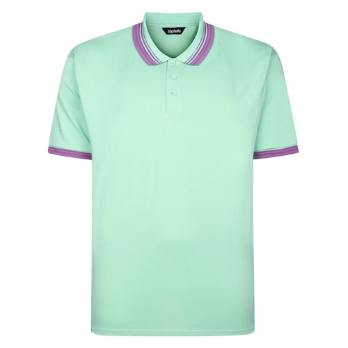 Bigdude Ombre Tipped Collar Polo Jelly Mint Tall