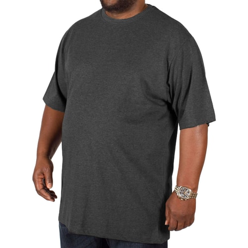 Bigdude Plain Crew Neck T-Shirt Charcoal Tall