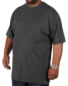 Bigdude Plain Crew Neck T-Shirt Charcoal Tall