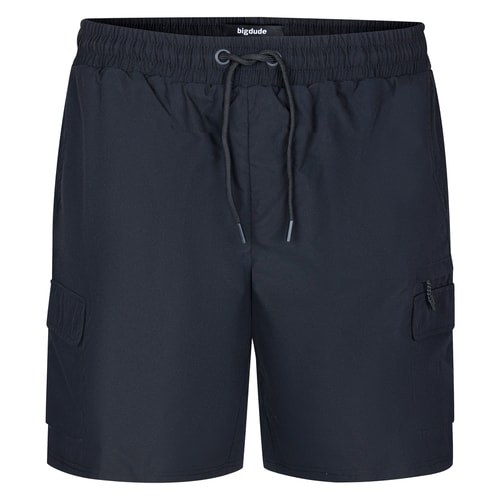 Bigdude Fully Elasticated Tech Cargo Shorts Black
