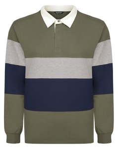 Bigdude Striped Rugby Shirt Khaki