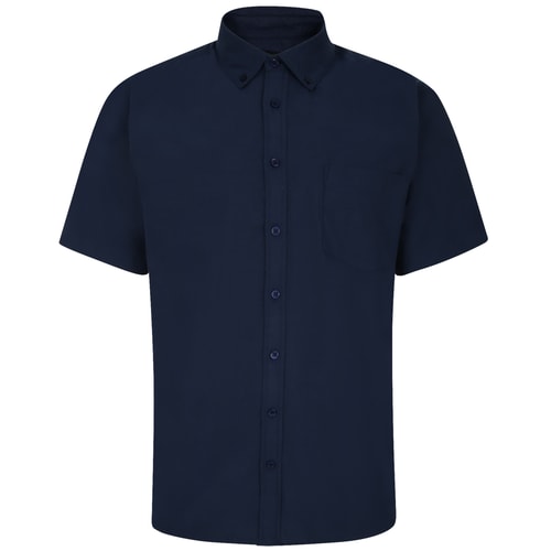 Bigdude Button Down Oxford Short Sleeve Shirt Navy Tall