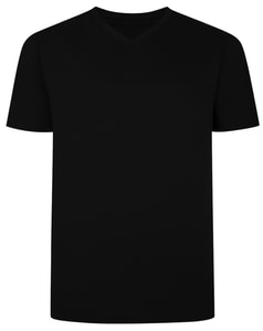Bigdude Plain V-Neck T-Shirt Black Tall