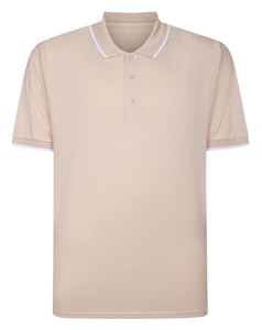 Bigdude Tipped Polo Shirt Beige Marl Tall
