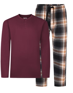 Bigdude Grandad Flannel PJ Set Burgundy