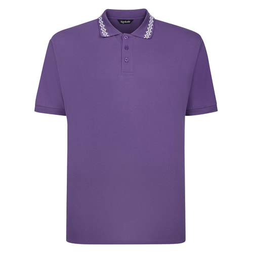 Bigdude Abstract Tipped Polo Purple Tall