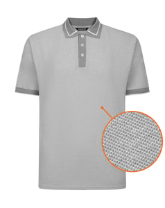 Bigdude Two Tone Tipped Polo Grey