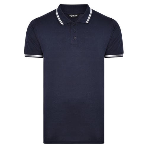 Bigdude Tipped Polo Shirt Navy Tall