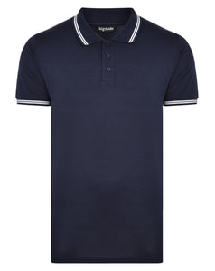 Bigdude Tipped Polo Shirt Navy Tall