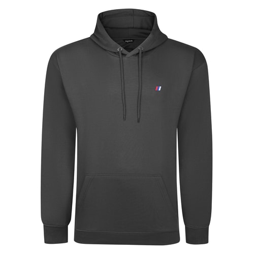 Bigdude Plain Hoody With Logo Charcoal Tall