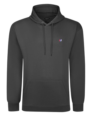Bigdude Plain Hoody With Logo Charcoal Tall
