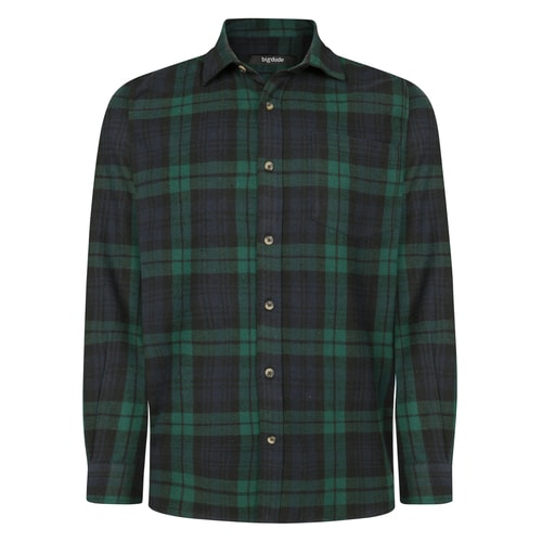 Bigdude Soft Flannel Shirt Green Tall