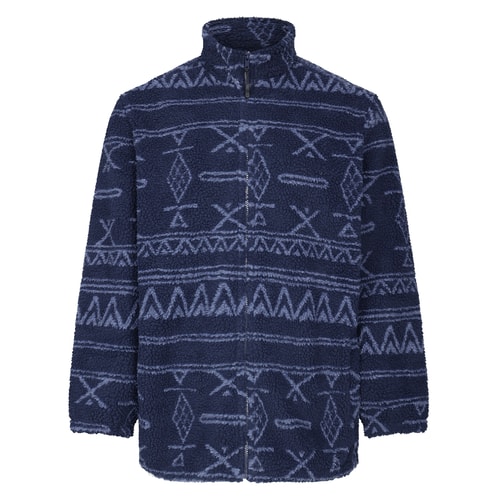 Bigdude Abstract Sherpa Jacket Navy