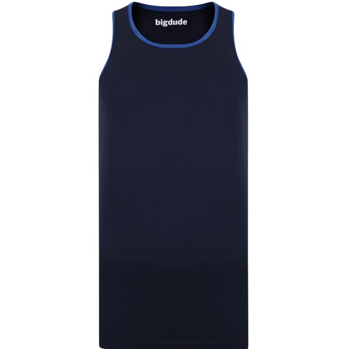 Bigdude Vest With Contrast Binding Navy Tall