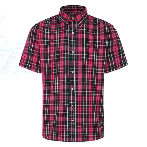 Bigdude Short Sleeve Check Shirt Magenta