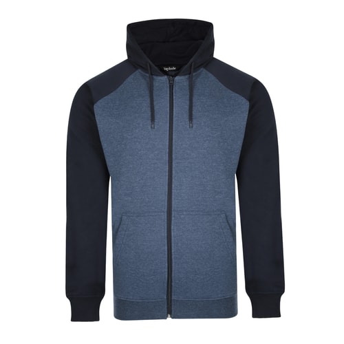 Bigdude Zip Thru Raglan Sleeve Hoody Navy/Denim