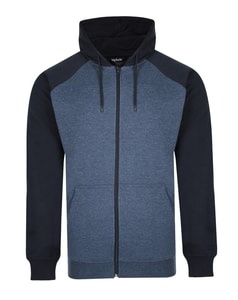 Bigdude Zip Thru Raglan Sleeve Hoody Navy/Denim