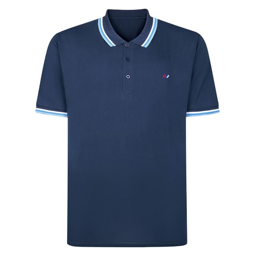 Bigdude Triple Tipped Polo Navy Tall