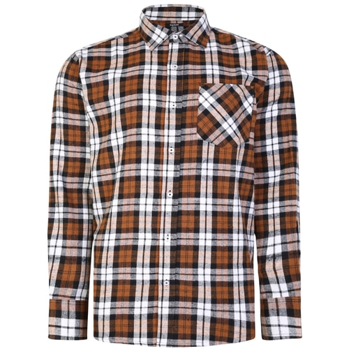 Bigdude Long Sleeve Flannel Shirt Brown Tall
