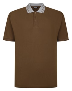 Bigdude Check Tipped Polo Brown/Grey