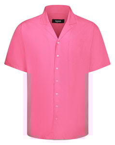Bigdude Relaxed Collar Rayon Shirt Pink