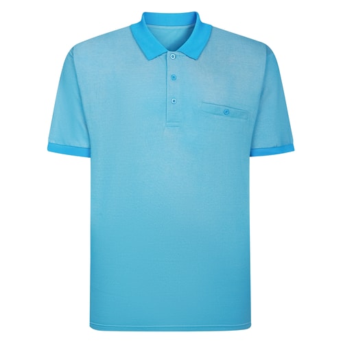 Bigdude Two Tone Polo Shirt Bright Blue