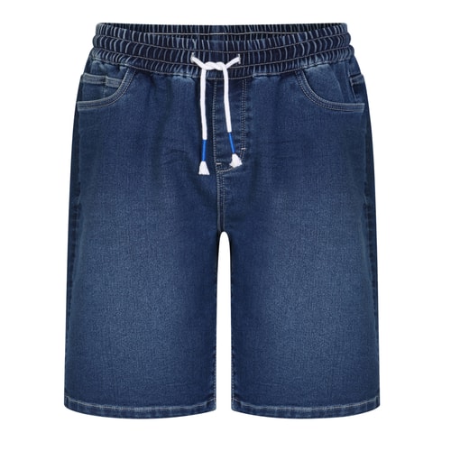 Bigdude Elasticated Waist Stretch Denim Shorts Dark Wash