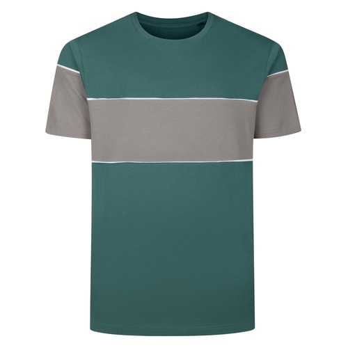 Bigdude Colour Block T-Shirt Teal/Grey