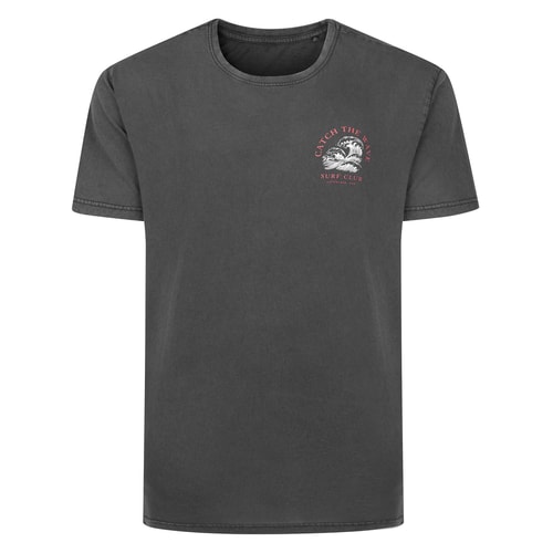 Bigdude Washed Print T-Shirt Black