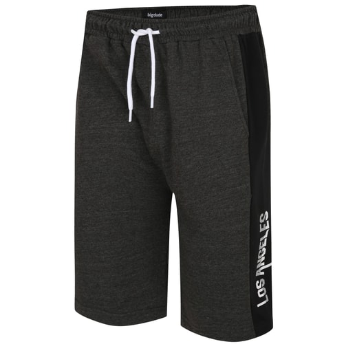 Bigdude LA Print Loopback Jogger Shorts Charcoal