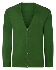 Bigdude Supersoft Ribbed V-Neck Cardigan Dark Green