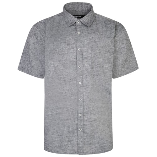 Bigdude Short Sleeve Milton Linen Summer Shirt Black