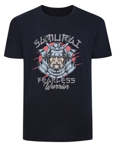 Bigdude Samurai Print T-Shirt Navy