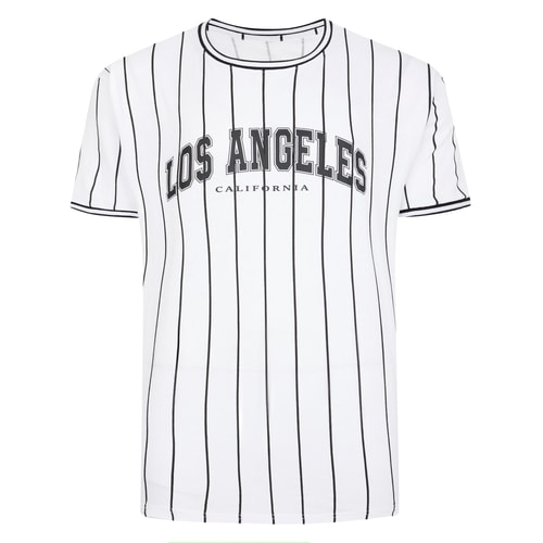 Bigdude LA Pin Stripe T-Shirt White/Black