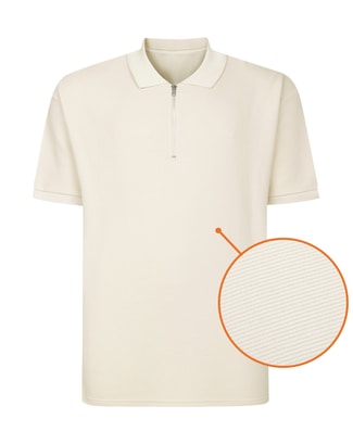 Bigdude Textured Stripe Polo Stone