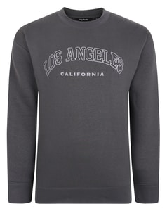 Bigdude Los Angeles Print Jumper Charcoal