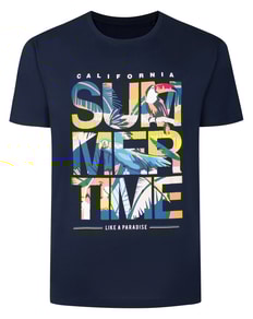 Bigdude Summertime Crew Neck T-Shirt Tall Navy