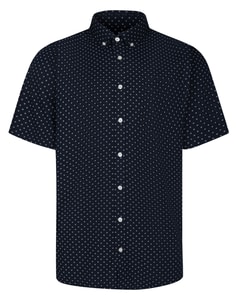 Bigdude Button Down Flower Short Sleeve Shirt Navy