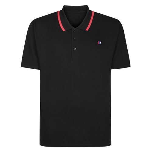 Bigdude Chunky Tipped Polo Shirt Black Tall