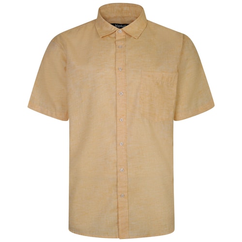 Bigdude Short Sleeve Milton Linen Summer Shirt Peach